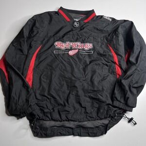 Detroit Red Wings Jacket Boys XL Black NHL Hockey CCM Pullover V Neck Youth
